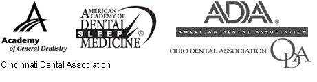 Academy of General Dentistry, American Academy of Dental Sleep Medicine, American Dental Association, and Ohio Dental Association logos